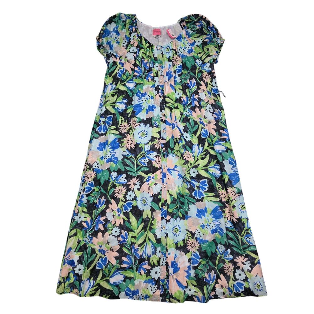 NWT Kate Spade Black Full Bloom Voile Dress Floral Size Large